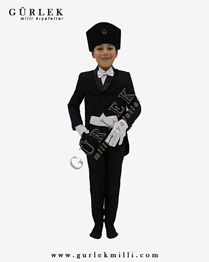 Fraklı Atatürk Çocuk Kostümü (Kalpaklı)
