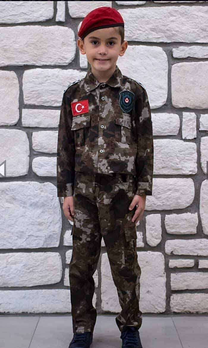 Bordo Bereli Asker Çocuk Kıyafeti